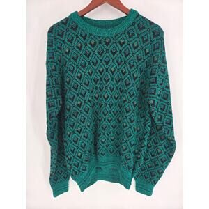 Loafers by Reed St James Green Diamond Grandpa Sweater Men's L